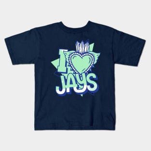 I Love Jays Blue Mint Kids T-Shirt